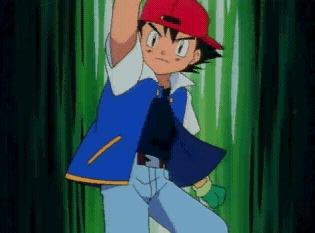 Sacha s'apprete  laner un PoKMon.